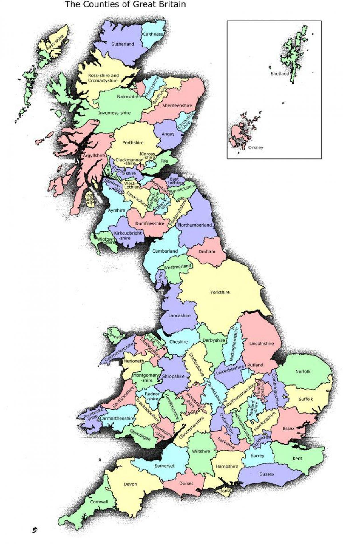 Reino UNIDO de Gran Bretaña mapa