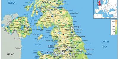 Un mapa do Reino Unido